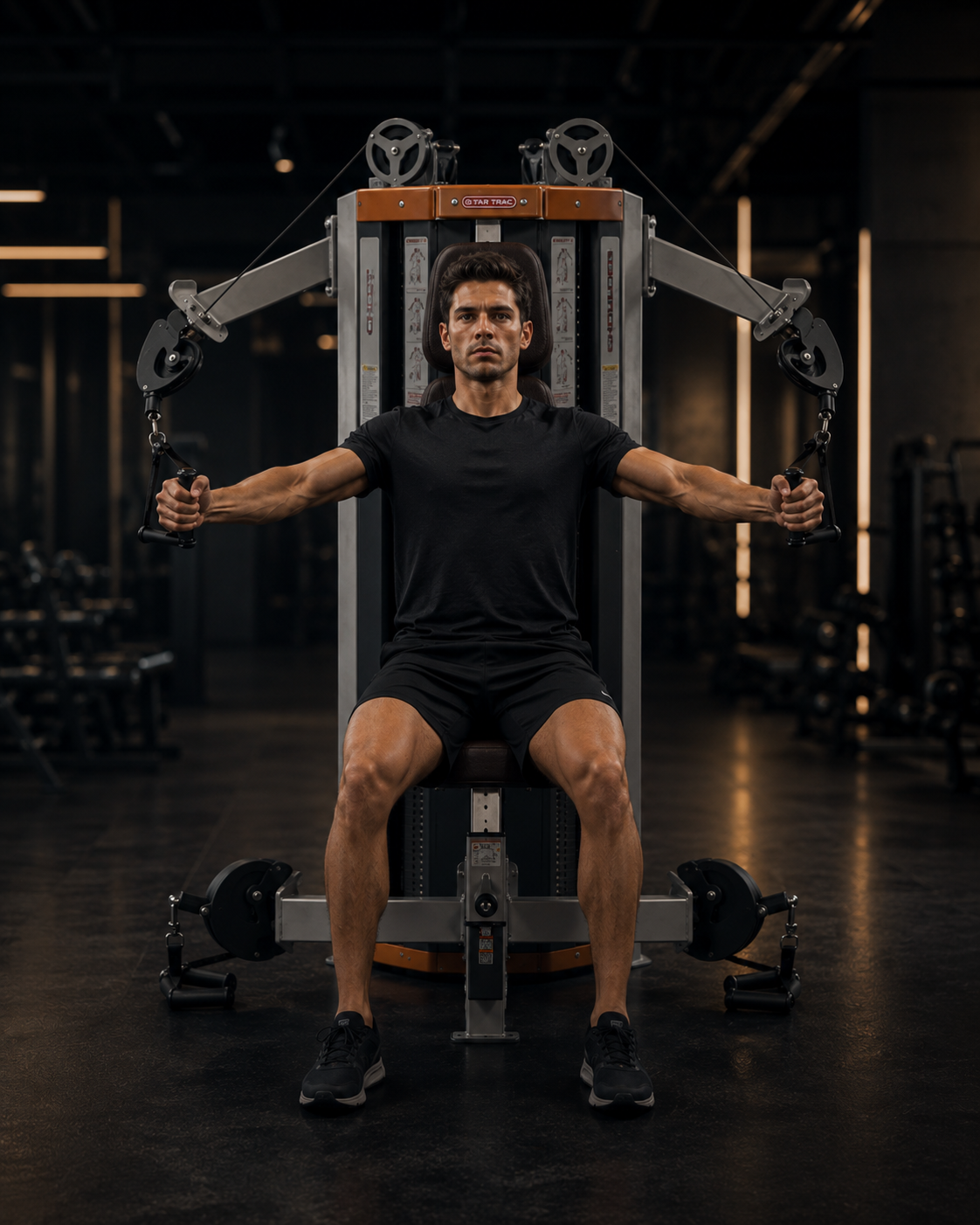 Mann beim Training an einer Kabelzugmaschine in einem OLD SCHOOL GYM 24 Studio